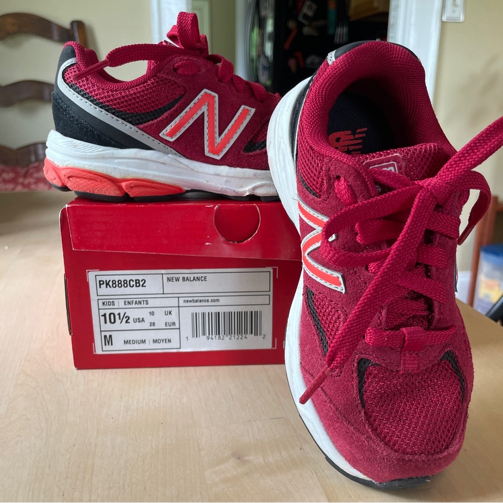 NEW BALANCE 888v2 Style PK888CB2 Kids Size 10.5 Youth Sneakers Dark Red Coral
